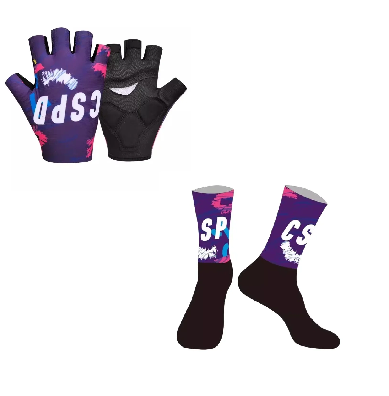 2024 CSPD Team C02 одна пара велосипедных перчаток на полпальца + носков