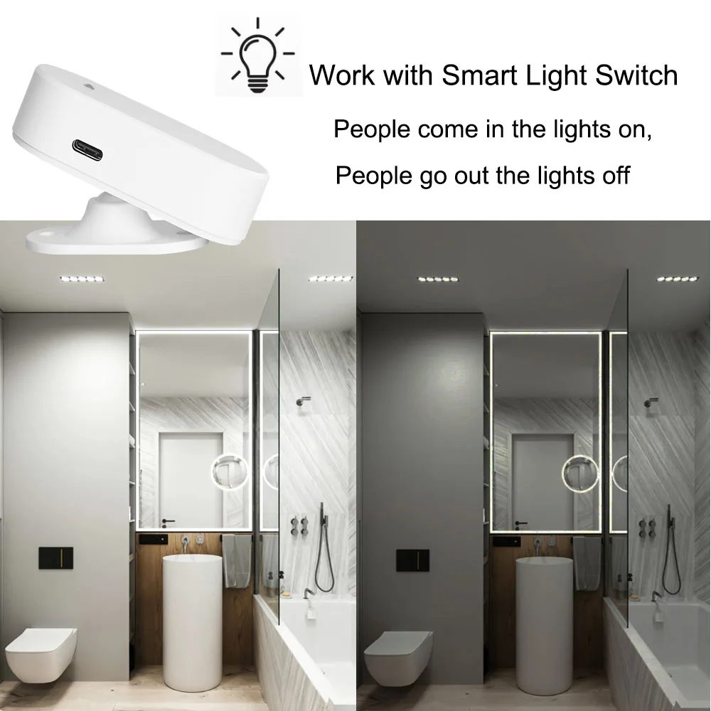 Tuya WiFi ZigBee умный датчик присутствия человека 24G MmWave радар-детектор с светильник