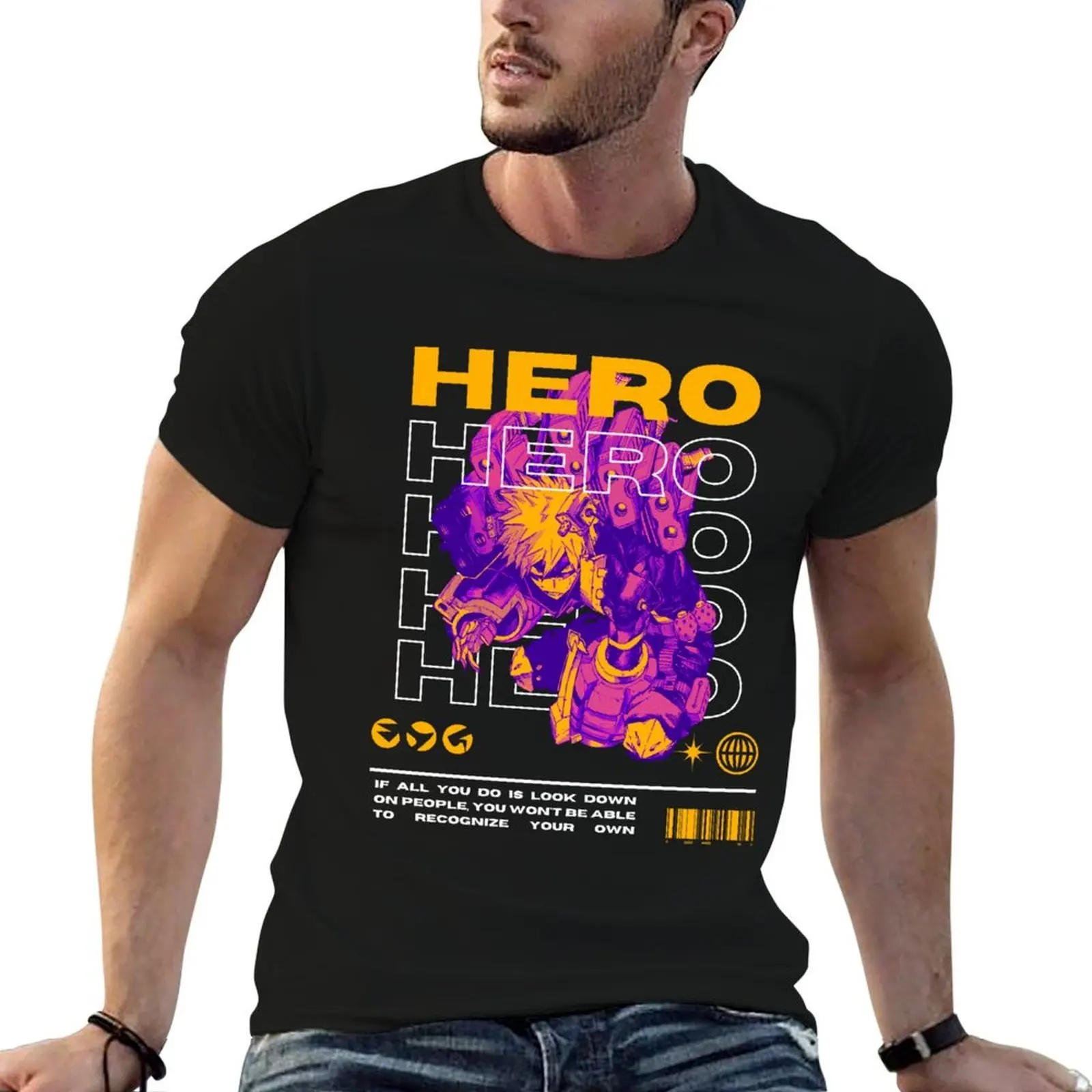 Фото Футболка Hero Bakugo V2, мужские хлопковые футболки с принтами, мужские футболки для мужчин, футболка №1