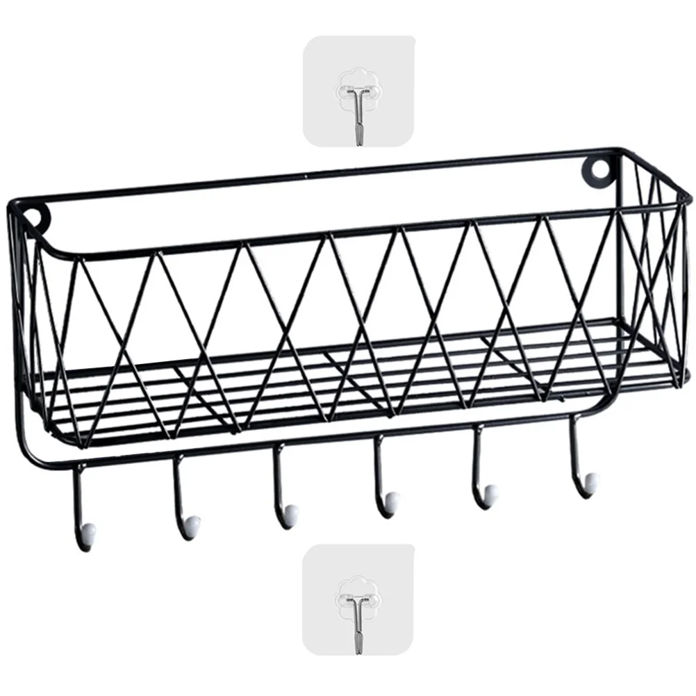 

Wall Shelf Organizer Bathroom Shower Storage Rack Holder Shelvesbasket Mounted Bathkey Floating Mail Hook Iron Mount Tower