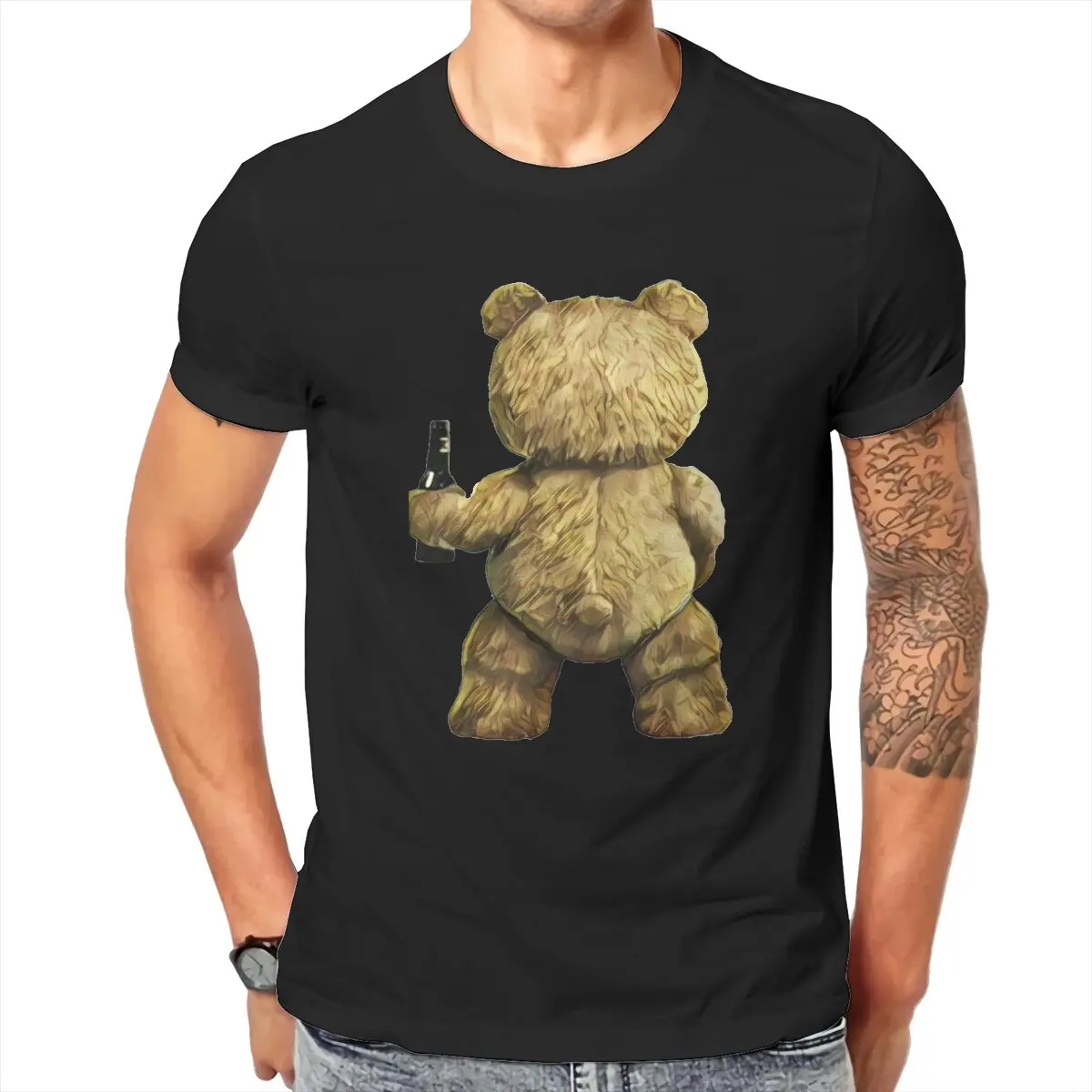 

Teddy Bear Ted T Shirts Men's Pure Cotton Fun T-Shirt O Neck Have A Drink And Have Fun Tee Shirt Short Sleeve Tops Plus Size
