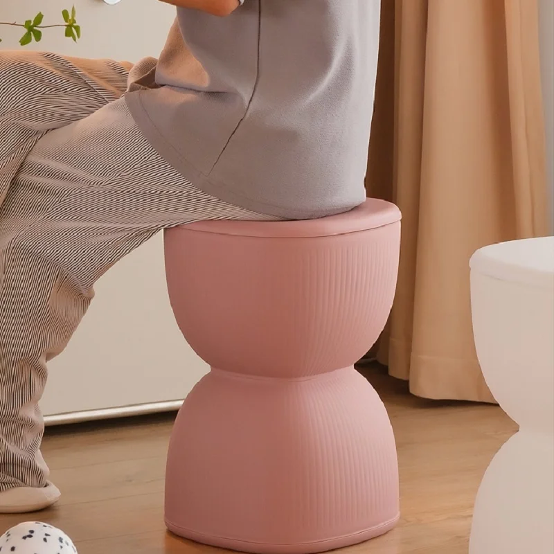 

Modern Minimalist Shoe-changing Stool Creative Hourglass Type Thickened Plastic Children's Round Stool Home Small Stool