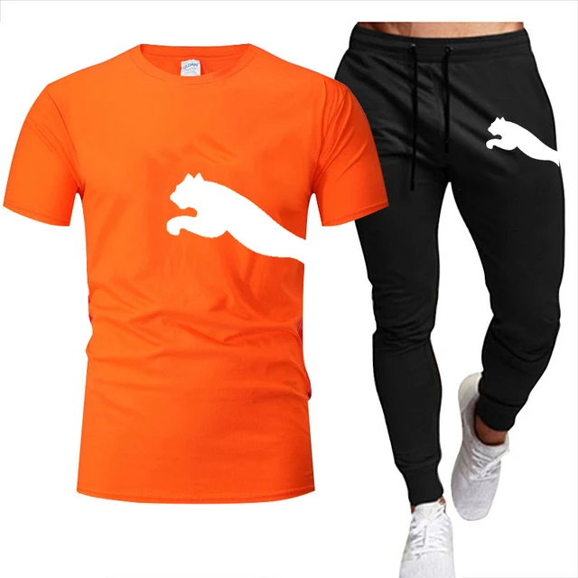 Summer Mens Brand T-Shirts Sets Fashion Sportwears Streetwears Shorts +Tees Tracksuits Casual Outfits Male Cotton Shirts Suit