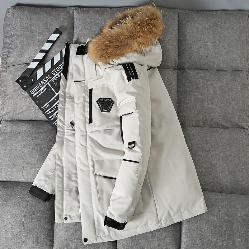 Down Jacket Mens Fashion Workwear New Style Young Puffer Jacket Short Thicken Outdoor 2022 Warm Winter White Duck Down Coats 4XL
