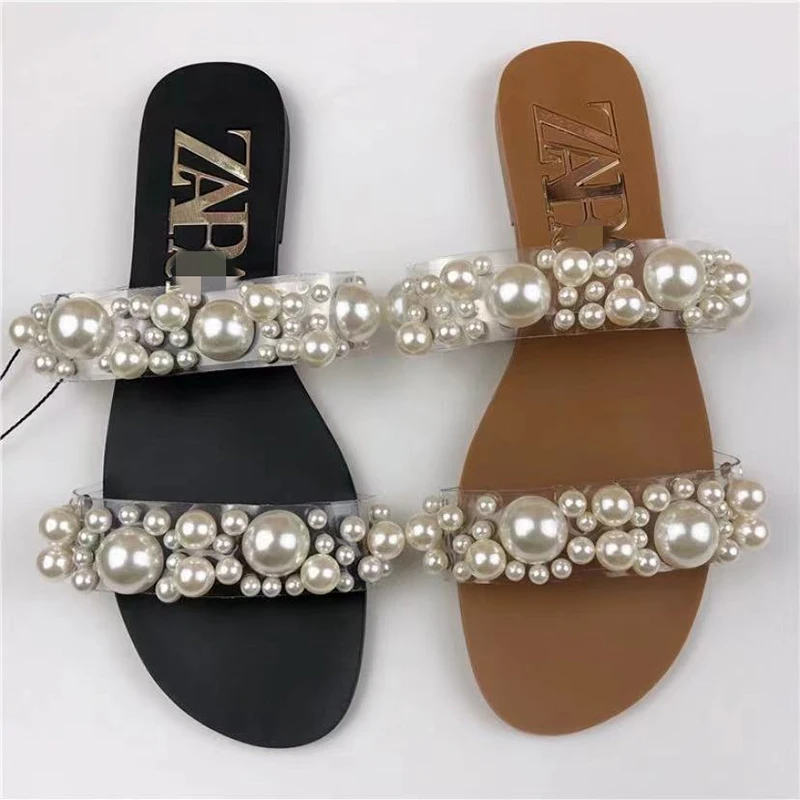 

2022 Summer Fashion Women's Sandals Open Tea Slippers Hot Sale Flat Slippers Handmade Women's Shoes Casual Plus Size 42