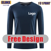 elike fashion sport quick drying long sleeved t shirt custom logo print personal group brand embroidery text picture tops s 6xl