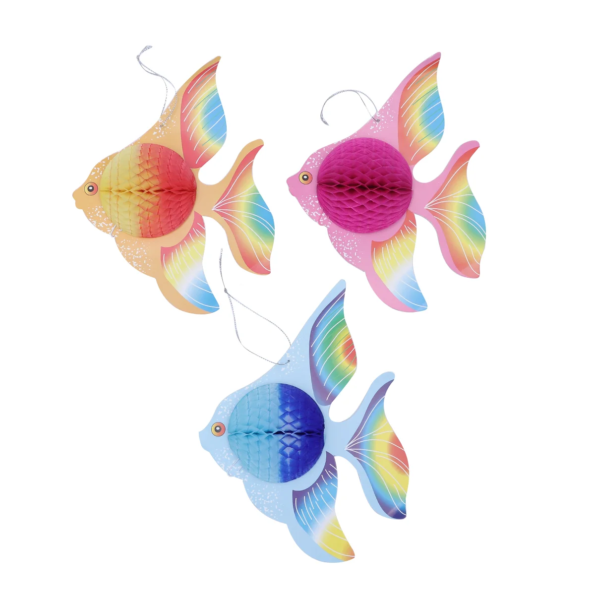 

Fish Decorations Party Paper Hanging Seathe Inflatable Tissue Cutouts Tropical Decoration Honeycomb Creatures Decorative Pompom