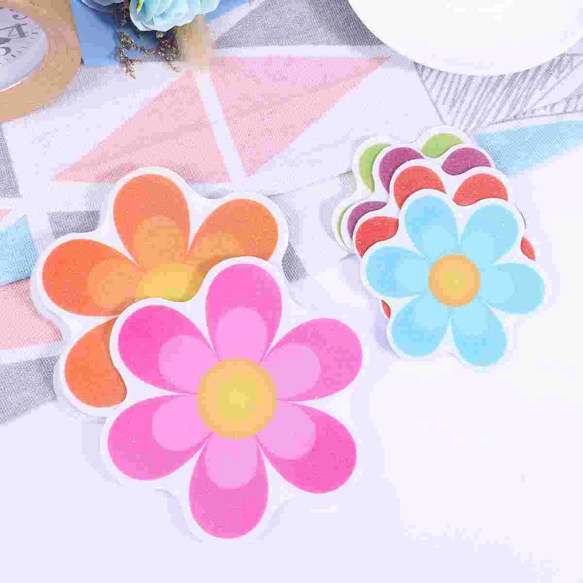 

10pcs Bathtub Stickers Non- Safety Shower Treads Adhesive Flowers Appliques Decal for Shower Bath Tub Surfaces Bathroom rug