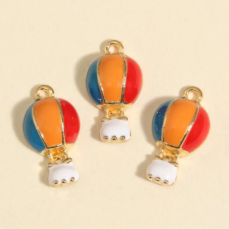 

Забавные эмалевые Подвески в виде воздушных шаров золотого цвета размером 17,5x9,5 мм, романтичные подвески для рукоделия, аксессуары для изго...