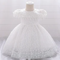 new childrens birthday party dress embroidered beaded mesh tutu skirt pure white flower girl skirt little girl dress