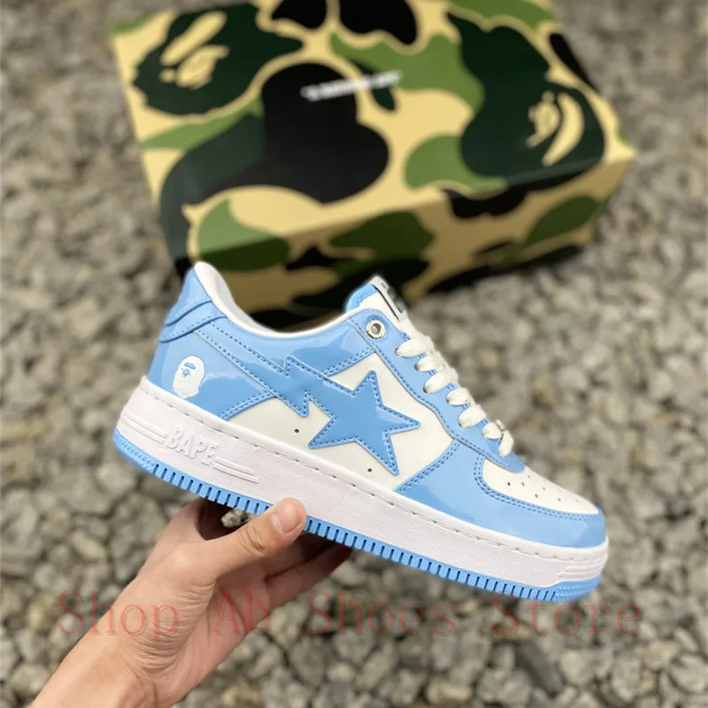 Original A Bathing Ape Sta Unisex Sport Sneakers Sky Blue Outdoor Men's Shoes Women Running Shoes  Air Max Fashion Shoes 36-45