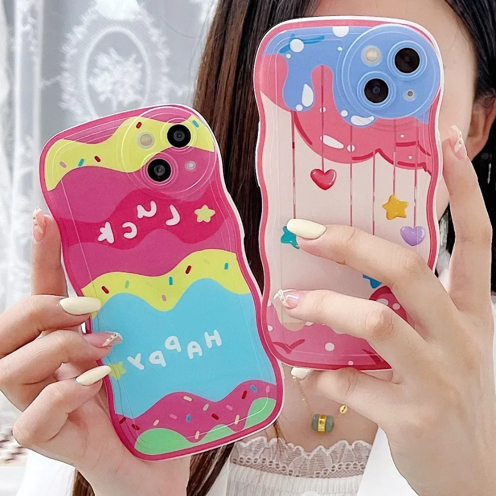 

Silicone Case for Xiaomi Redmi Note 8 7 6 5 Pro A1 Plus 4 4X 5A 6A Y2 S2 Y3 Funda Transparent Wave Edge Rainbow Stars Coque