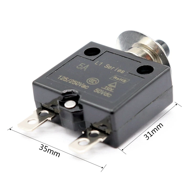 Сбрасываемый автоматический выключатель с водонепроницаемой крышкой 2x5 А 12 В/24 В