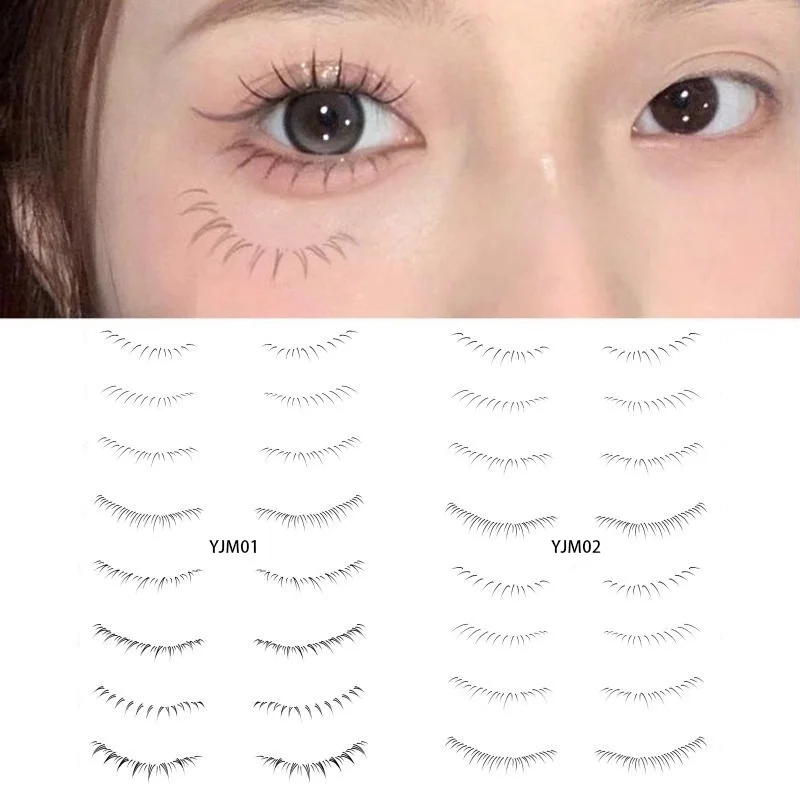 

8 Pairs False Eyelashes Tattoo Stickers Waterproof Disposable Lower Eyelashes Makeup Simulation Extension Eyelashes Eyes Tool
