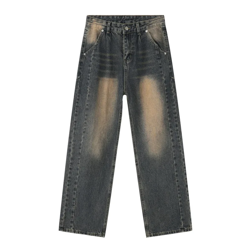 Джинсы SYUHGFA мужские мешковатые Модные свободные брюки из денима с широкими