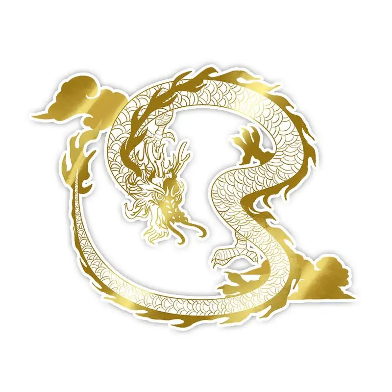 

Small Town 13.7CM*17CM Golden Dragon For High-quality Animal Car Sticker Decal PVC C29-1214