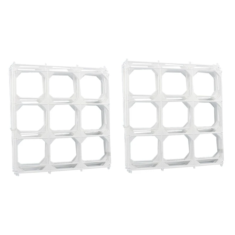 

20Pcs White Square 9 Grids Balloon Plastic Square Holder Stage Background Large Mesh Wall Decoration