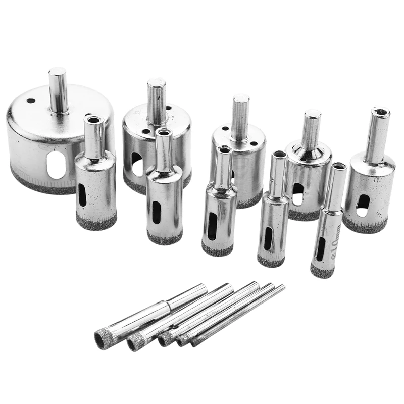 

15Pcs 3-50mm Drill Bit Hole Saw Cutter Tool Glass Marble Ceramic