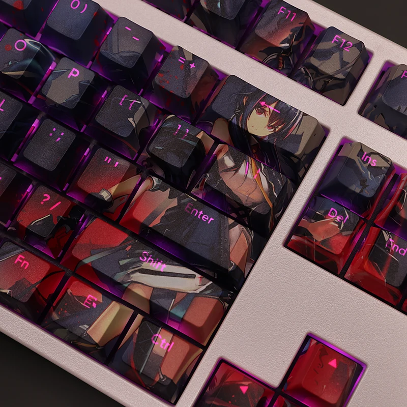 108 клавиш/набор Arknight Chɾn PBT Anime Gaming Girl Cute DIY Keycaps для вишневого профиля MX Switch