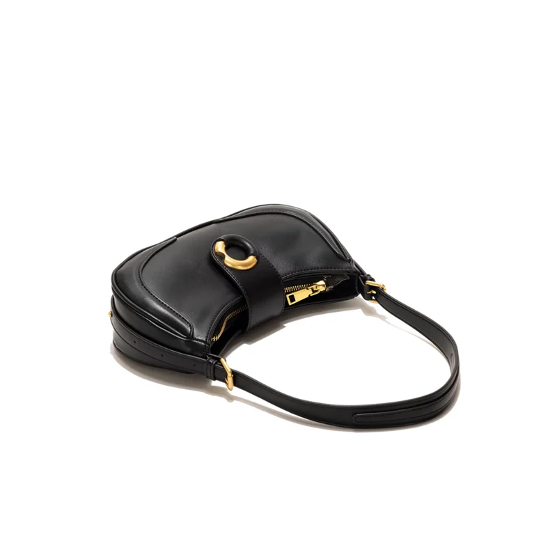 Advanced sense retro women's shoulder bag Niche design contrast color handbag Fashion Underarm Bag Genuine Leather crossbody bag