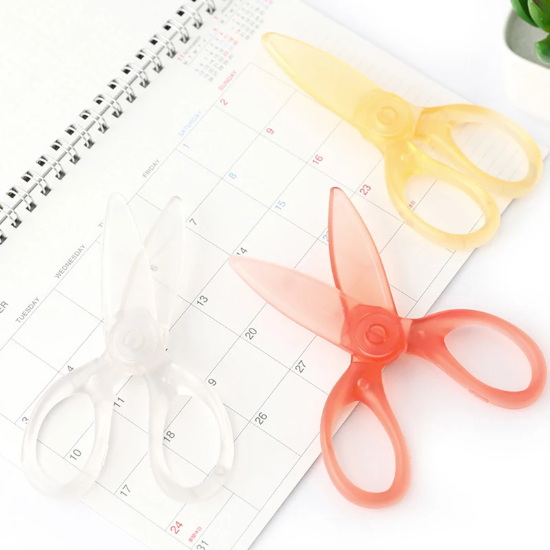 

Прозрачные безопасные пластиковые ножницы, прозрачные пластиковые цветные безопасные ножницы, школьные и детские ножницы «сделай сам» для резки бумаги