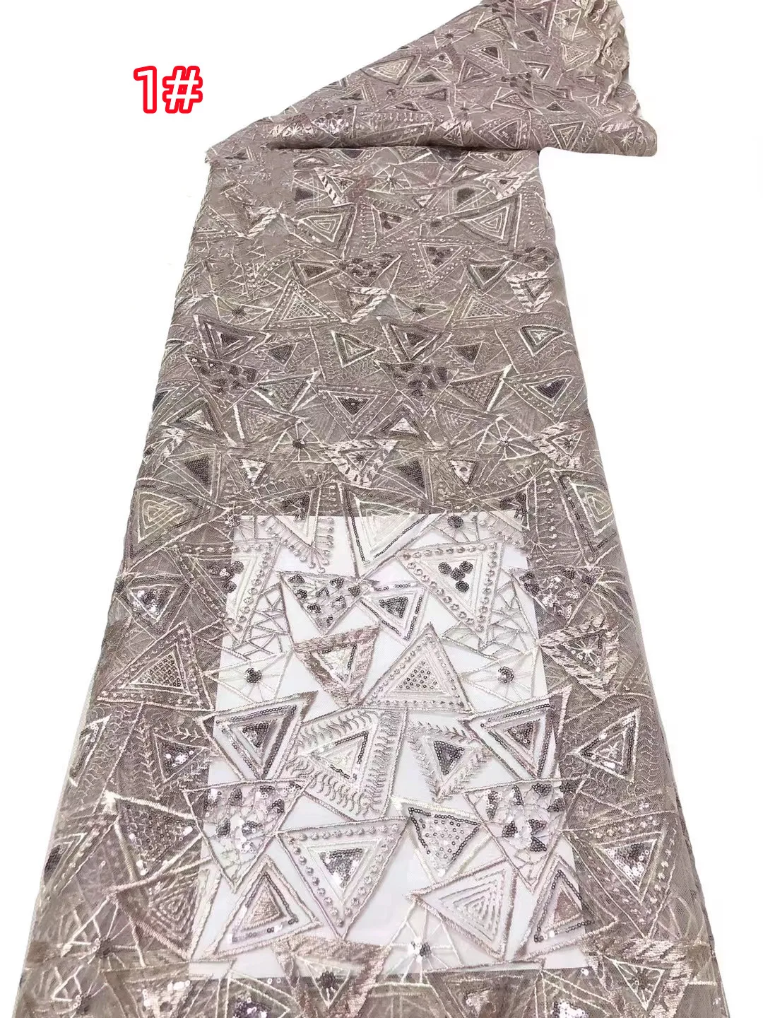 Новая высококачественная кружевная ткань с геометрическим узором и вышивкой