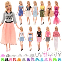 29 pieces doll accessories 2 set tops pants 6 crown 6 necklace 10 shoes 3 dress clothes for barbie doll 30cm toys for girl