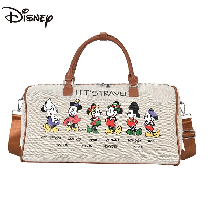 

Модная дамская сумочка Disney с Микки, роскошный брендовый дорожный чемоданчик для женщин, многофункциональная вместительная сумка для хране...