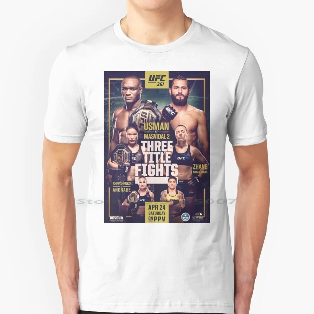 261 : Usman Vs Masvidal футболка из 100% хлопка Kamaru Хорхе масвидал вили Чжан Роза намаюн