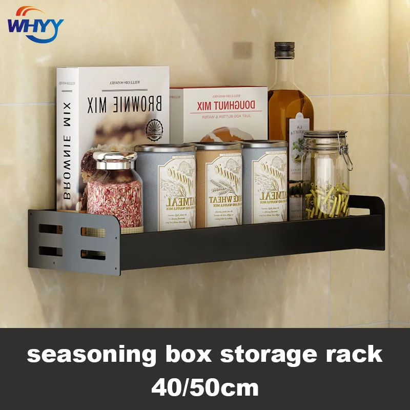 

WHYY Kitchen Seasoning Rack Alumimum Multifunctional Holders Condiment Dispenser Organize Storage Wall-Mounted Shelf Accessories