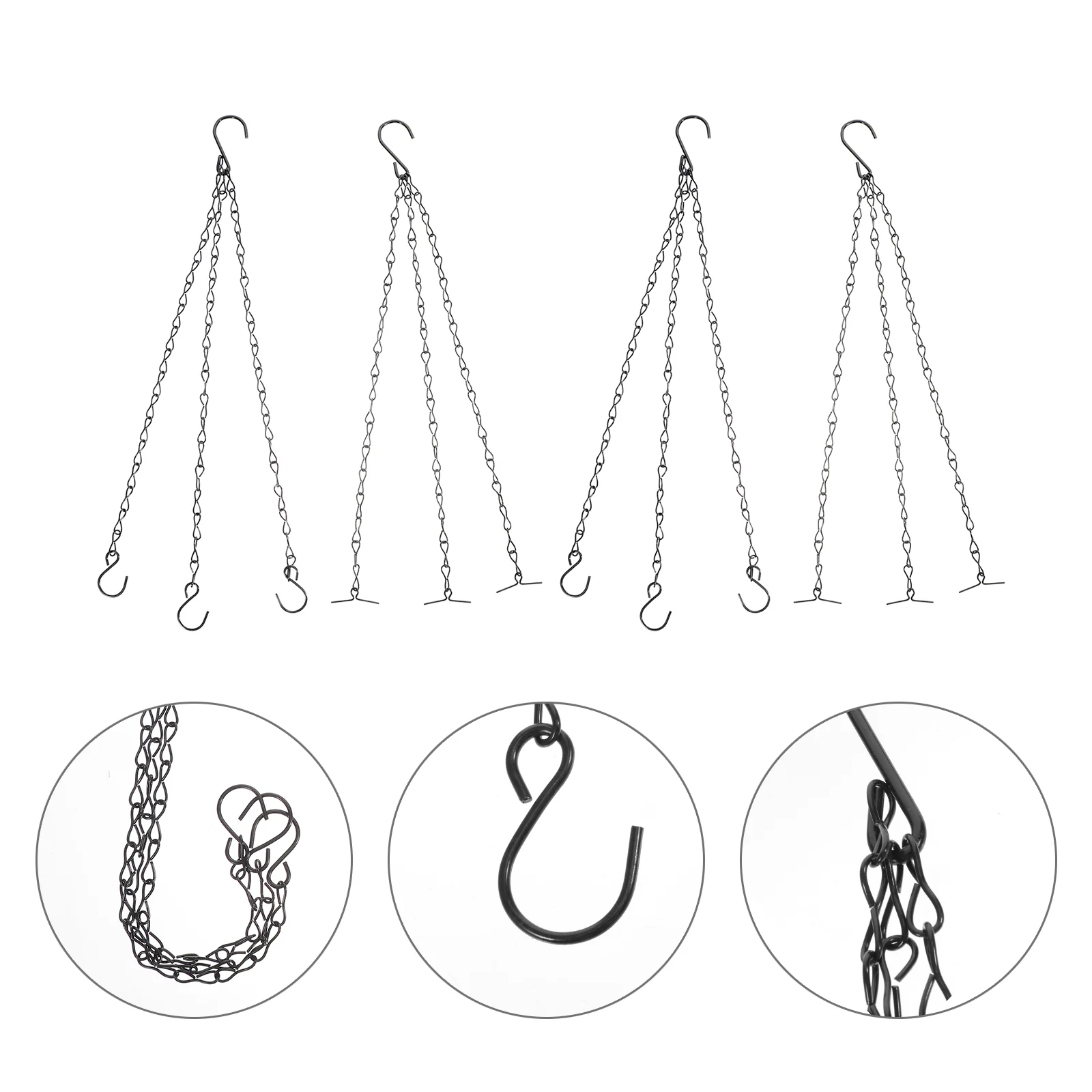 

4pcs Flower Basket Hanging Chain Iron Hanging Chains for Baskets Pots Flowerpots
