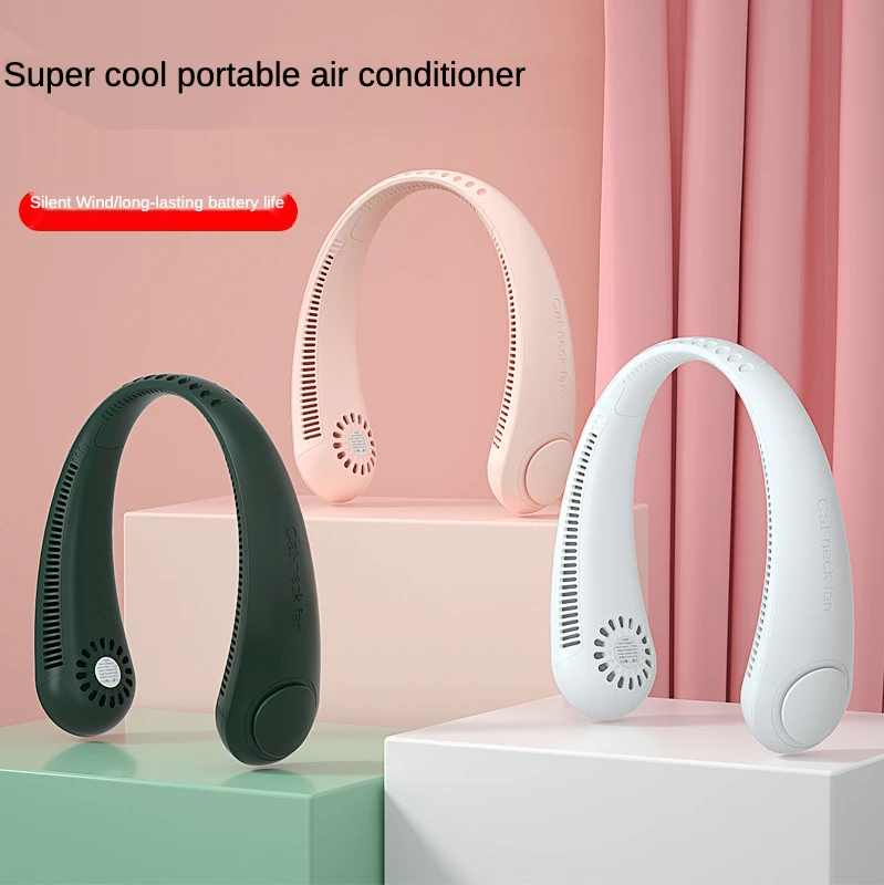 

Portable Neck Fan USB Rechargeable Wireless Electric Fan Mini Mute Bladeless Cooling Fan Sports Neck Fan