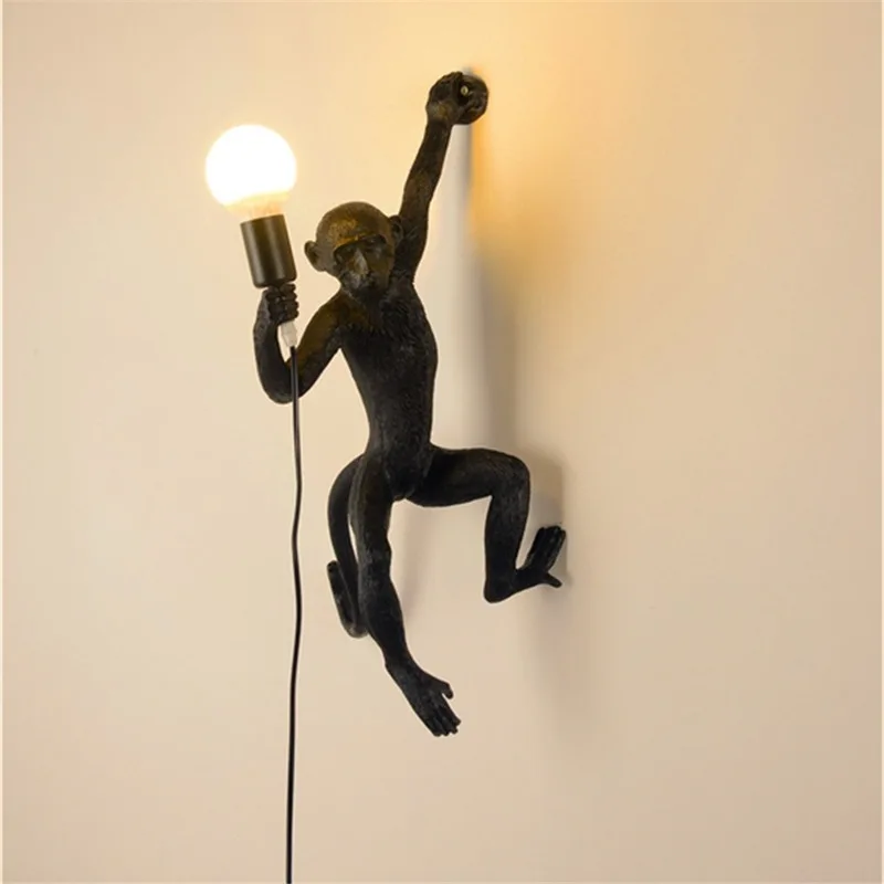 

Nordic Resin Monkey Wall Lamp Children Room Bar Restaurant Corridor Decorative Creative 3D Monkey Animal Wall Lamp