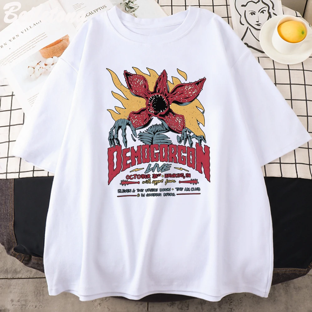 

Футболка мужская повседневная с круглым вырезом, с принтом в виде цветов и монстров