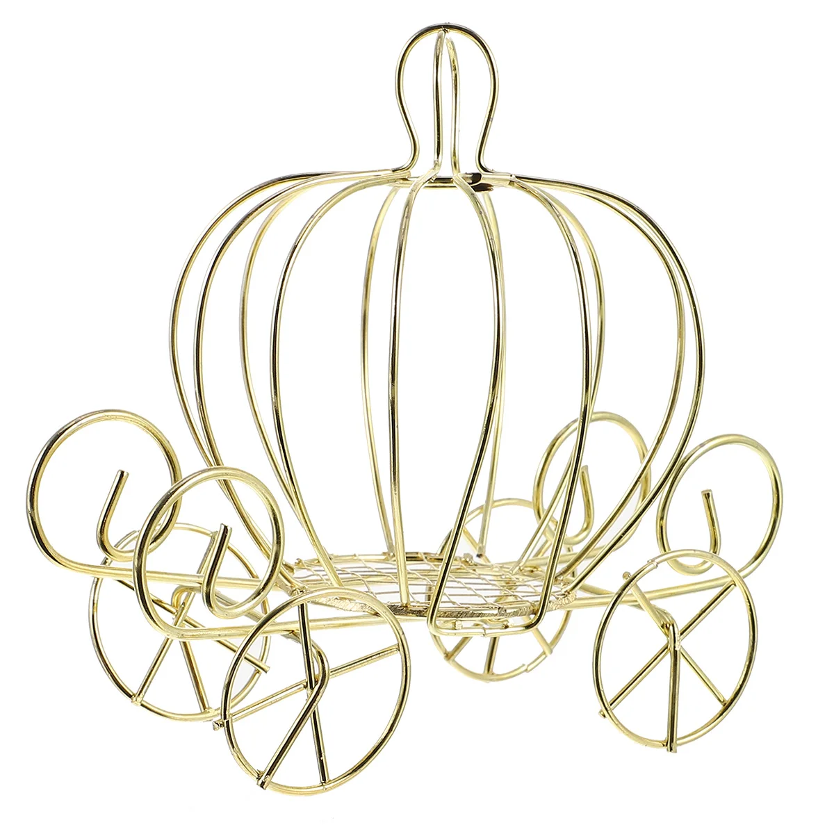 

Wedding Flowers Decorations Pumpkin Cart Metal Candy Box Statuette 12x10cm Golden Child