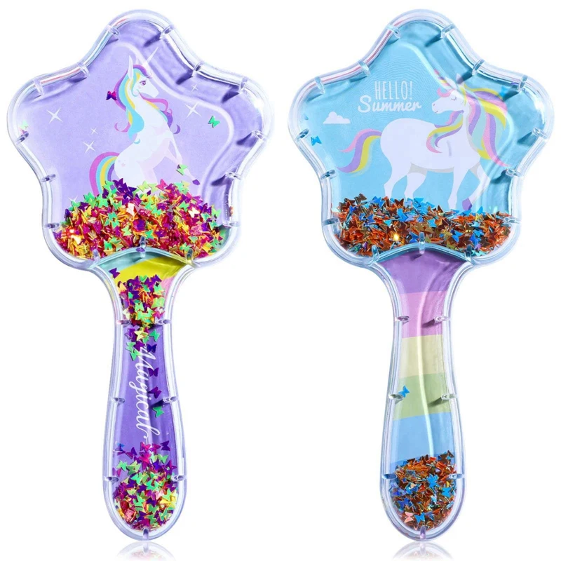 Щетка для волос с мультяшным единорогом девочек Расческа воздушной подушкой в