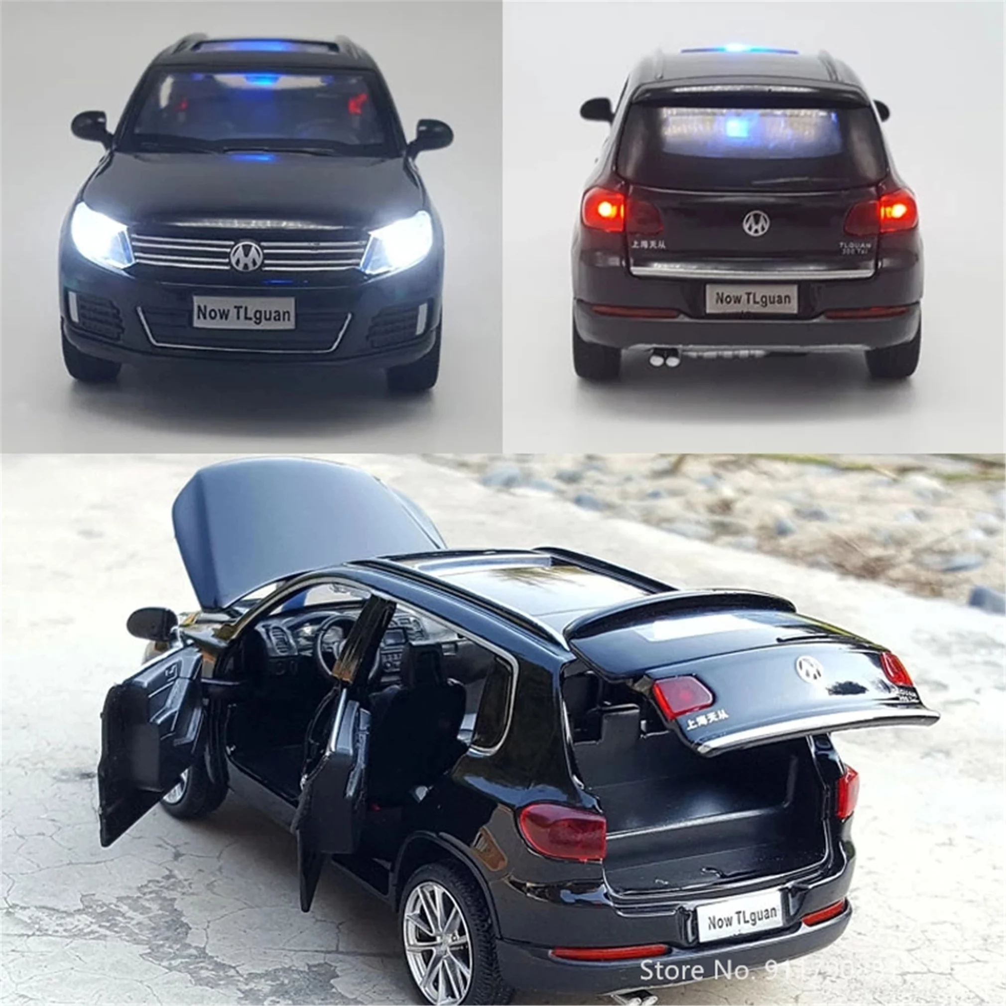 

Литье под давлением моделей автомобилей Tiguan, Игрушечная модель автомобиля, игрушка со звуком светильник для детской коллекции, декоративны...