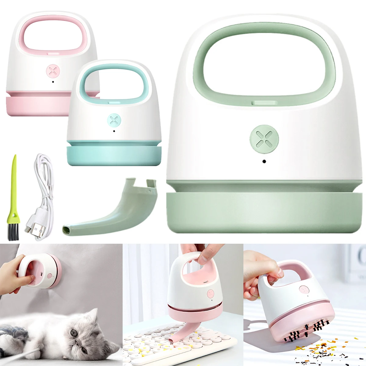 

L Desktop Vacuum Cleaner 1200mAh USB Charging Mini Table Dust Sweeper Handheld Keyboard Vacuum Cleaner Low Noise Wireless