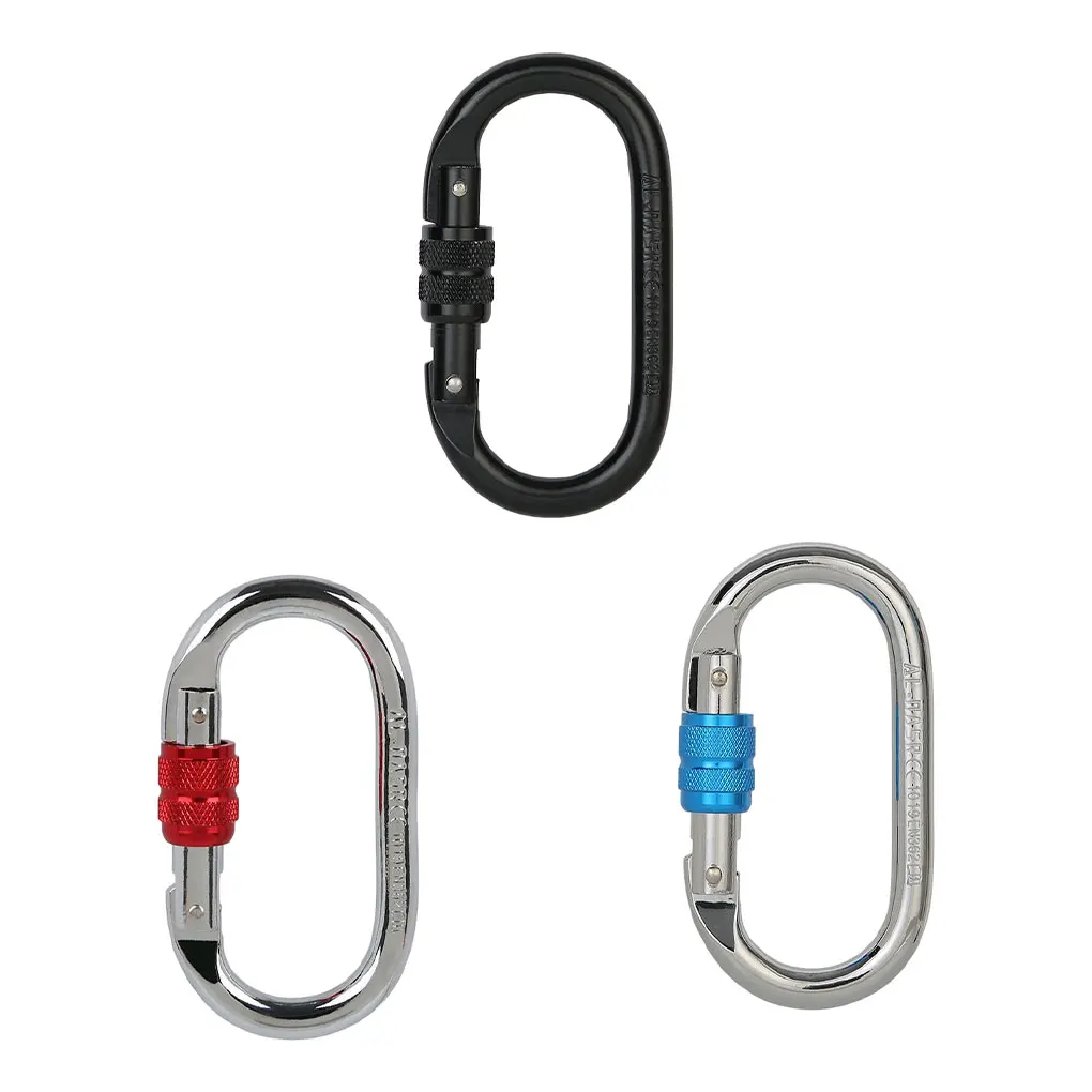 

Металлический карабин для скалолазания, портативный сверхпрочный глянцевый нескользящий однотонный альпинистский карабин, черный