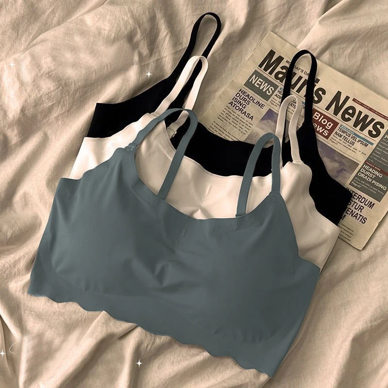 Женское Летнее шелковое нижнее белье бюстгальтер без косточек повседневное