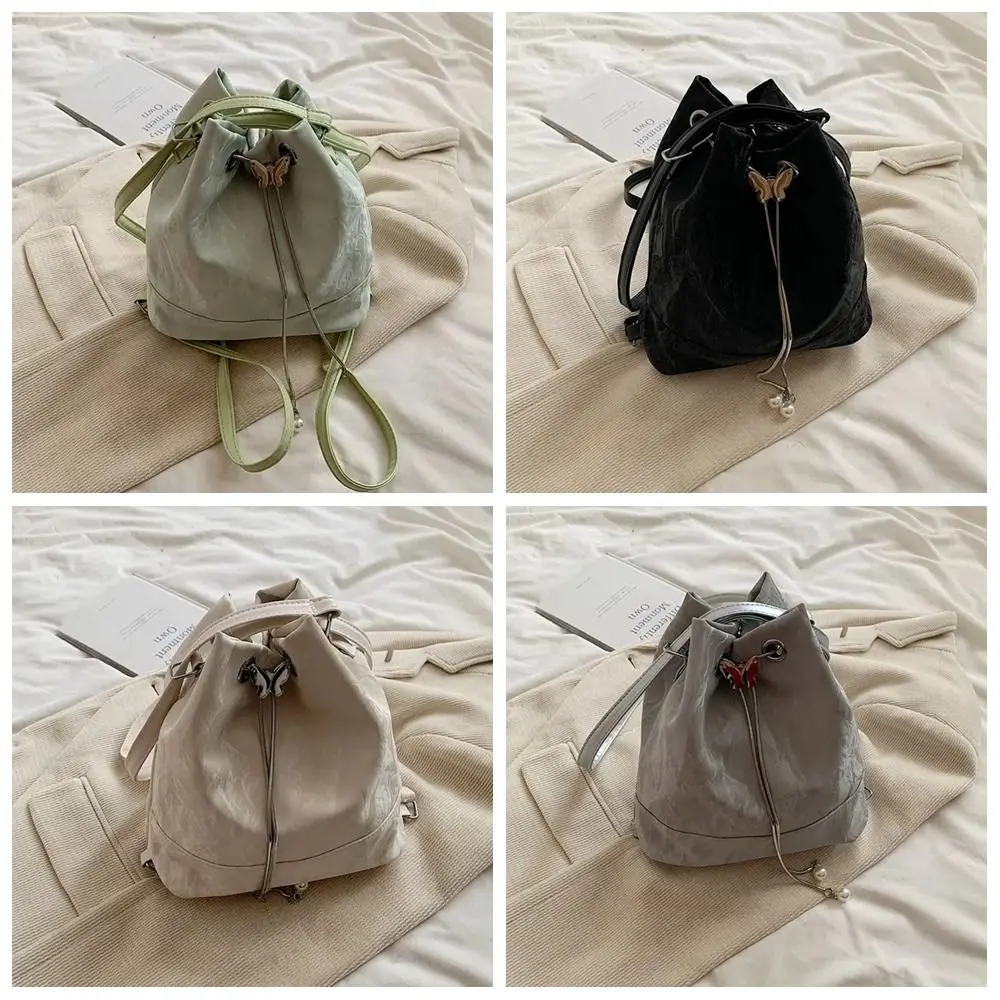 Мятная Мамбо зеленая сумка-ведро декор в виде бабочки однотонный рюкзак из