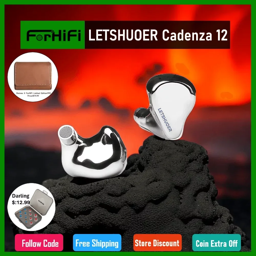 

LETSHUOER Shuoer Cadenza 12 Flagship Wired In Ear IEMs HIFI Earphone TOTL 12 Hybrid Driver Monitor with 2.5/3.5/4.4mm Plug Cable