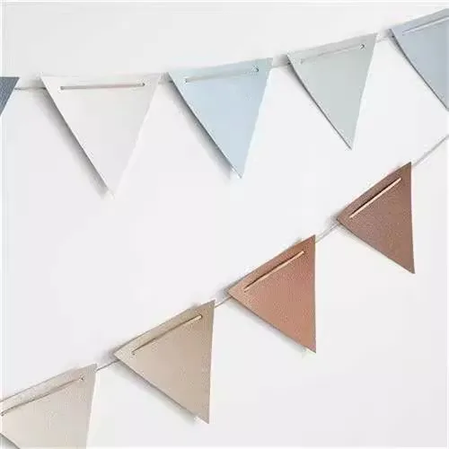 Баннер в стиле бохо треугольный флаг полиуретановый флажок коричневый розовый