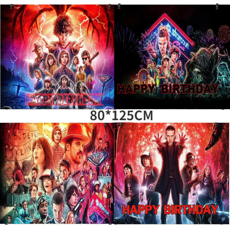 

Новинка 2022, декоративные материалы для детского дня рождения 80*125 см «очень странные дела», фоновая ткань для фотосъемки