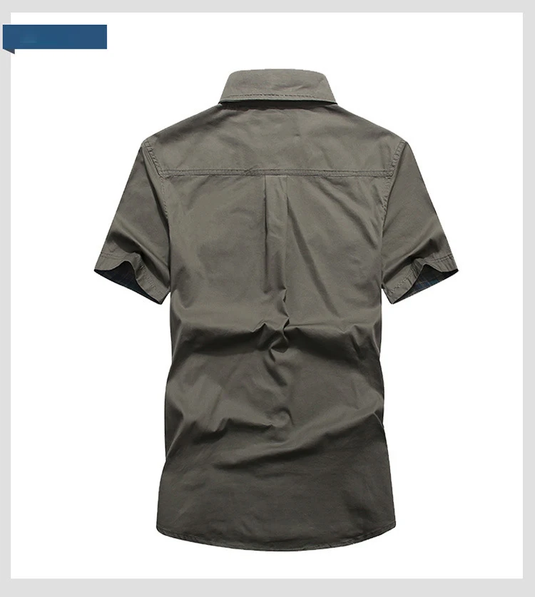 Kenntrice 2022 Men's Cargo Shirt Slim Fit Safari Cotton Tactical Outdoor Military Shirt Wear-Resistant Chemise Plus Size Blouse