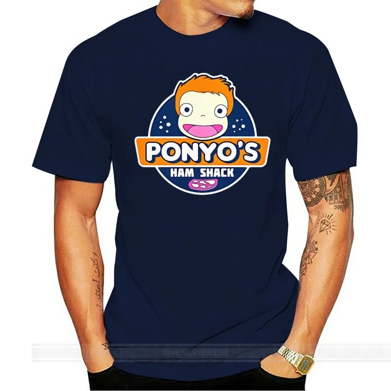 

Футболка Ponyo ponyo, индивидуальная футболка, европейский размер, тонкая, для фитнеса, забавная, повседневная, летняя, уникальная футболка