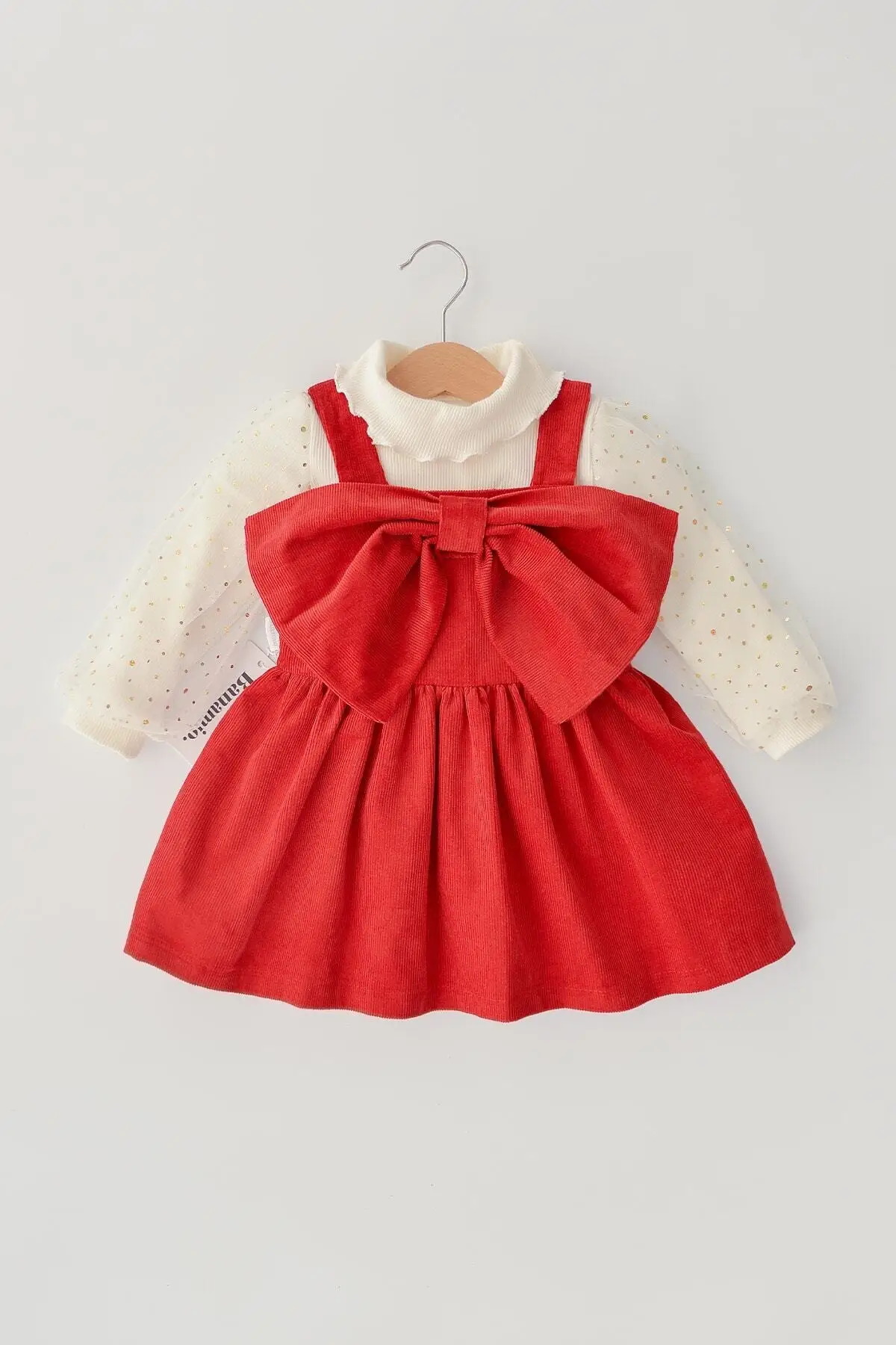 

Плиссированное бархатное платье с бантом Лизы и марлевые рукава Ribana Body Twinset длинный маленький красный тренд на молнии