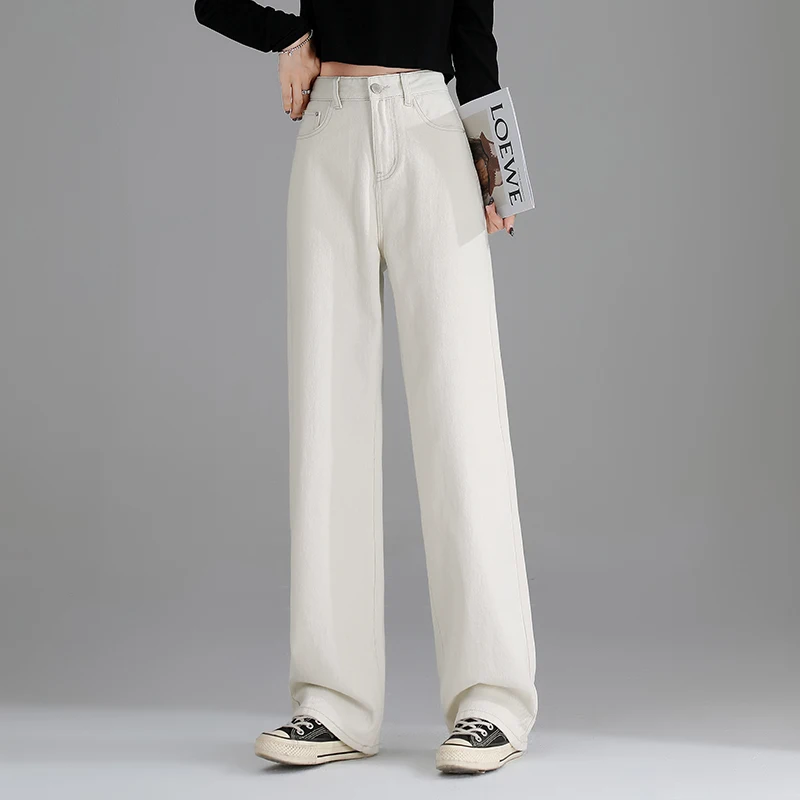 Fashion Wide Leg Pants Women'S High Waist Vertical Straight Tube Loose Jeans Spring Autumn 2022 New Extended Floor Trousers