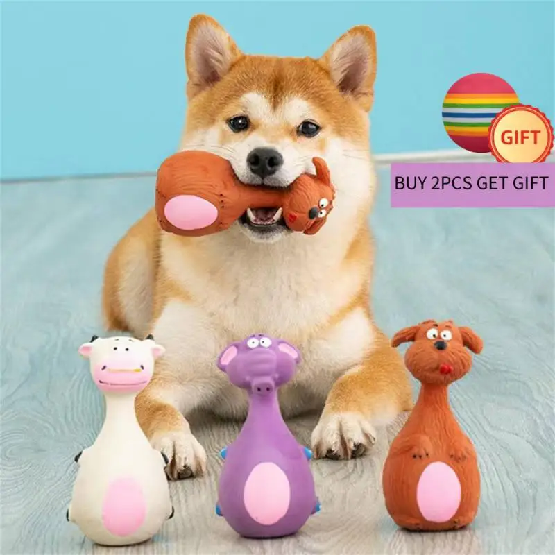 

Latex Dog Toys Sound Squeaky Elephant/Cow Animal Chew Pet Rubber Vocal Toys For Small Large Dogs Bite Resistant Interactive Toys