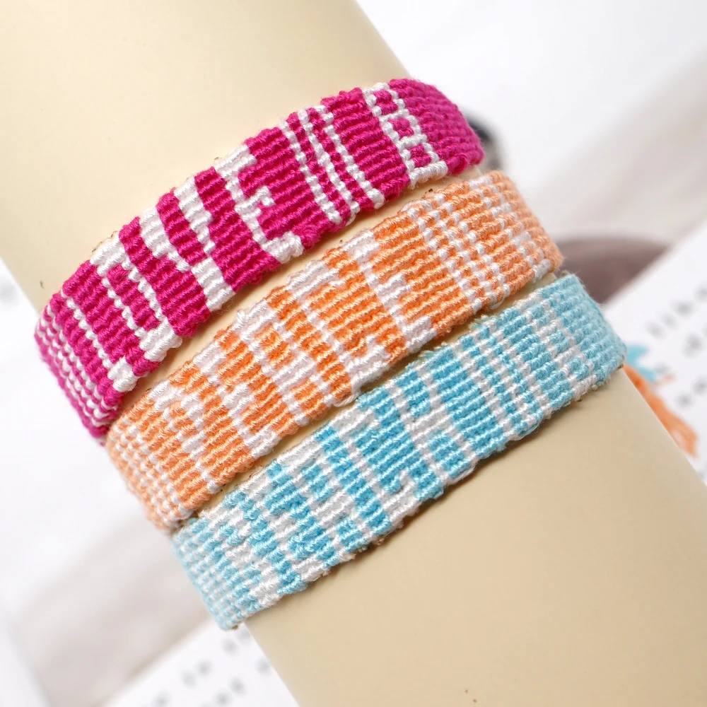 Браслет Go2BoHo женский Плетеный макраме ручной работы с хлопковой нитью пляжный